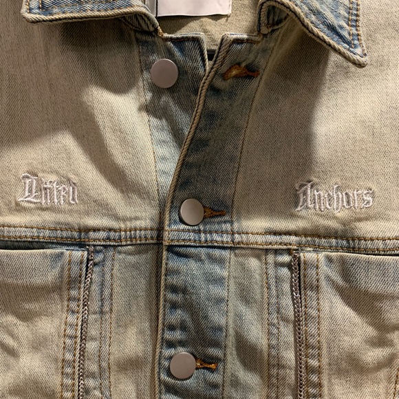 LIFTED ANCHORS CHAIN Y2K Style JEAN JACKET SIZE Small — Read Description - Picture 6 of 8